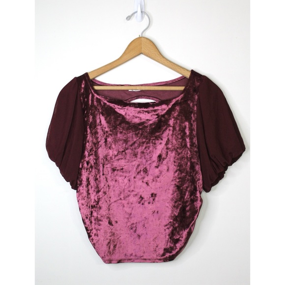 Free People Midnight Mood Velvet Crop Top - Picture 4 of 10